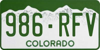 CO license plate 986RFV