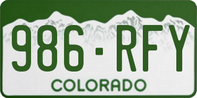 CO license plate 986RFY
