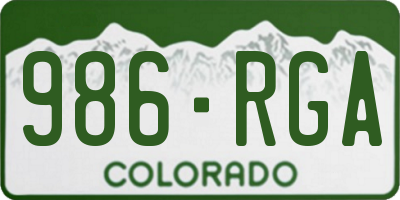 CO license plate 986RGA