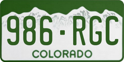 CO license plate 986RGC