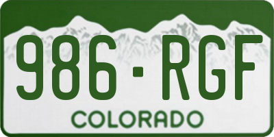CO license plate 986RGF