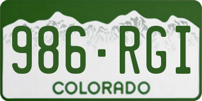 CO license plate 986RGI