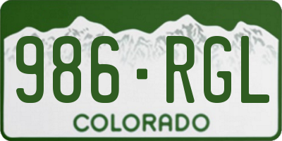 CO license plate 986RGL