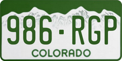 CO license plate 986RGP