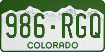 CO license plate 986RGQ