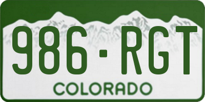 CO license plate 986RGT