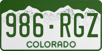 CO license plate 986RGZ