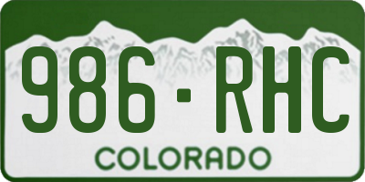 CO license plate 986RHC