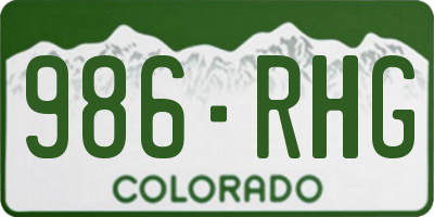 CO license plate 986RHG