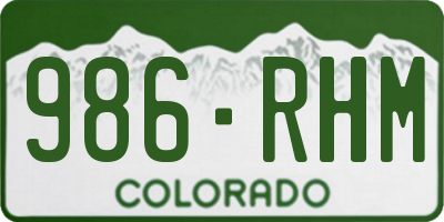 CO license plate 986RHM