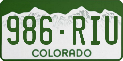 CO license plate 986RIU