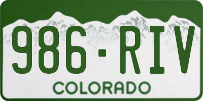 CO license plate 986RIV