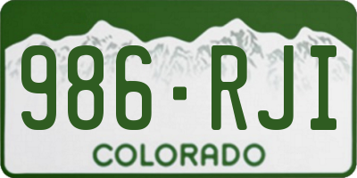 CO license plate 986RJI