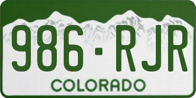 CO license plate 986RJR