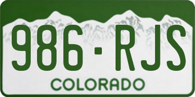 CO license plate 986RJS