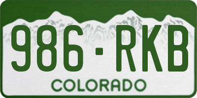 CO license plate 986RKB