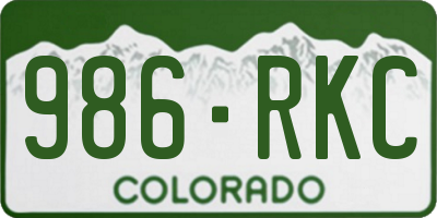 CO license plate 986RKC