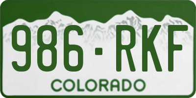 CO license plate 986RKF