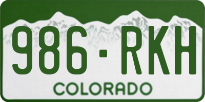 CO license plate 986RKH