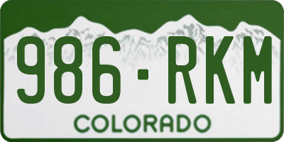 CO license plate 986RKM