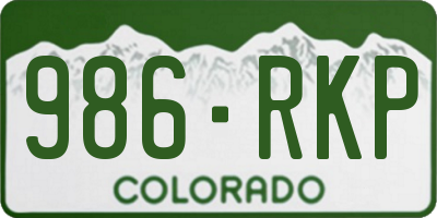 CO license plate 986RKP