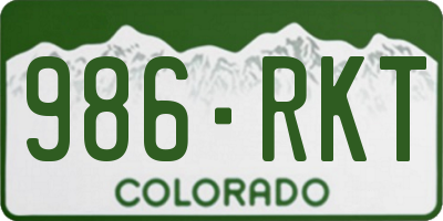 CO license plate 986RKT