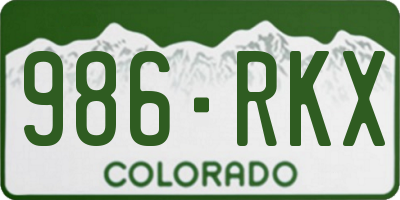 CO license plate 986RKX