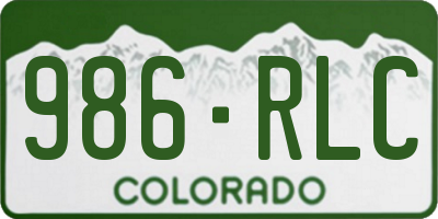 CO license plate 986RLC