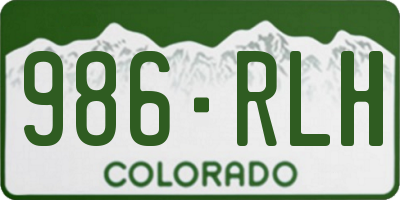 CO license plate 986RLH