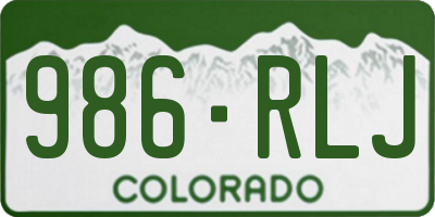 CO license plate 986RLJ