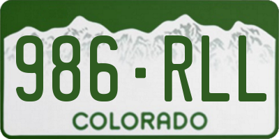 CO license plate 986RLL