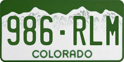 CO license plate 986RLM