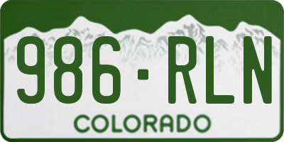 CO license plate 986RLN