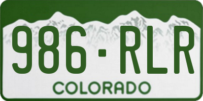 CO license plate 986RLR
