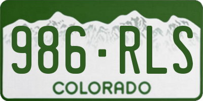 CO license plate 986RLS