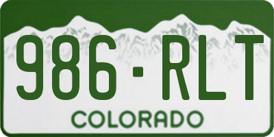 CO license plate 986RLT
