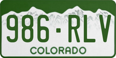 CO license plate 986RLV