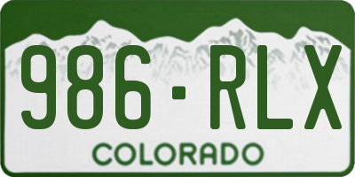 CO license plate 986RLX