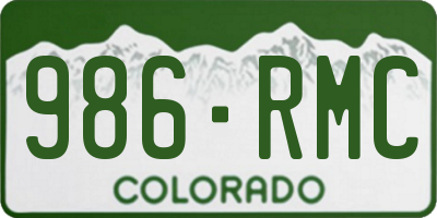 CO license plate 986RMC