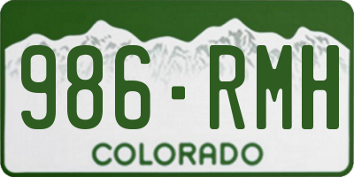 CO license plate 986RMH