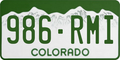 CO license plate 986RMI