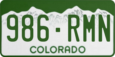 CO license plate 986RMN