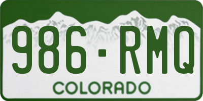 CO license plate 986RMQ