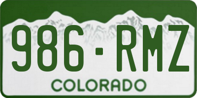 CO license plate 986RMZ