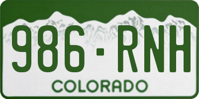 CO license plate 986RNH