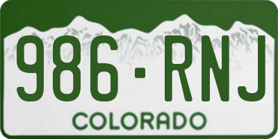CO license plate 986RNJ