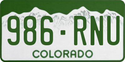 CO license plate 986RNU