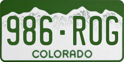 CO license plate 986ROG