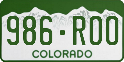 CO license plate 986ROO