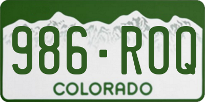 CO license plate 986ROQ